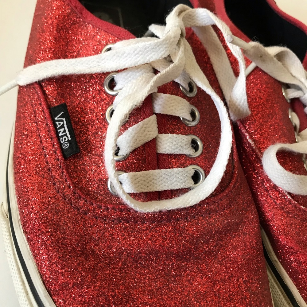 Red glitter vans